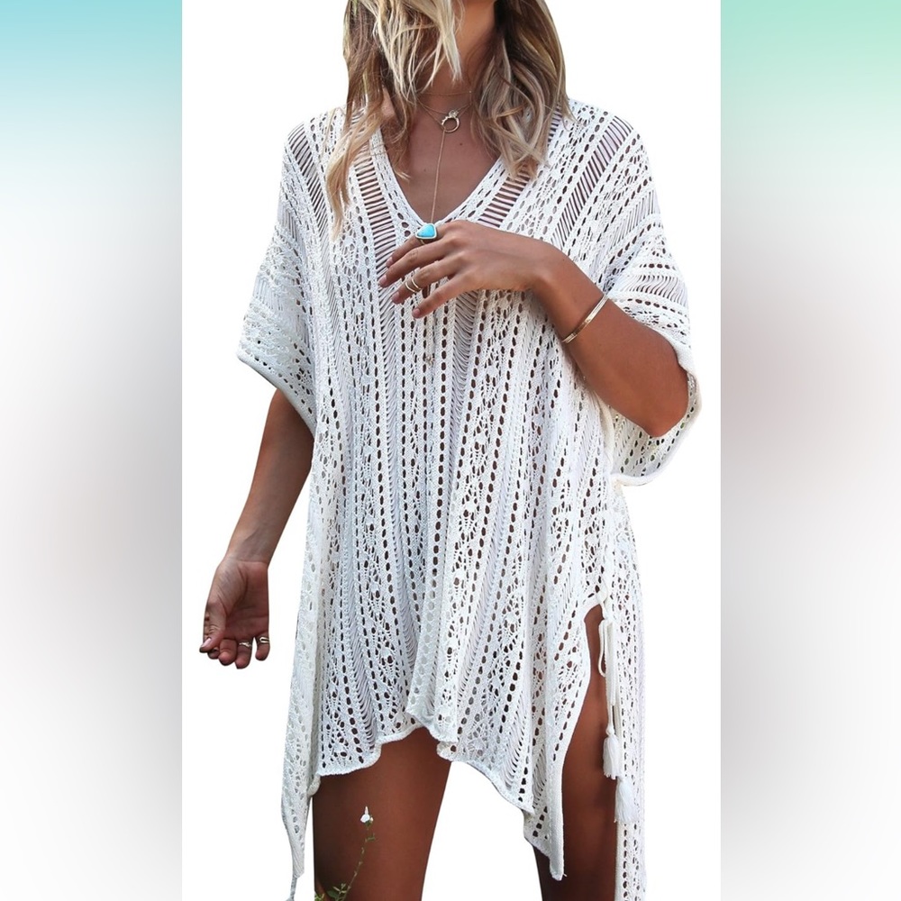 Jeasona Women’s Bathing Suit Cover Up for Beach Pool Swimwear Crochet Dress